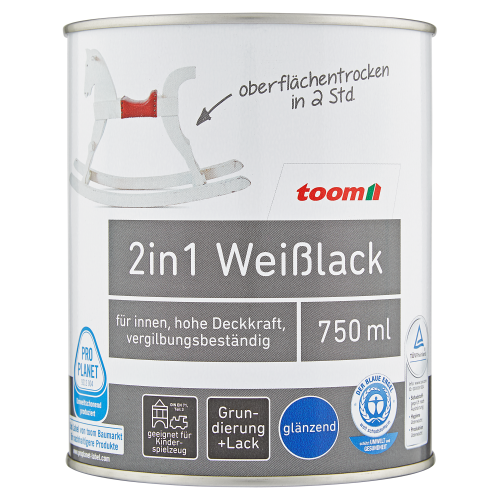 toom 2in1 Weißlack glänzend 750 ml