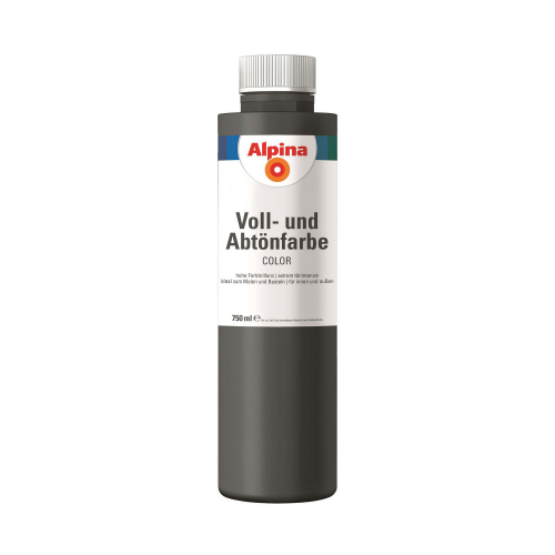 Alpina Voll- und Abtönfarbe ‚Dark Grey‘ dunkelgrau 750 ml