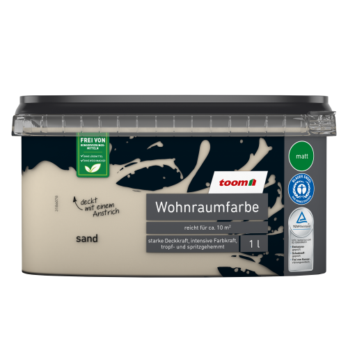 toom Wohnraumfarbe sandfarben matt 1 l