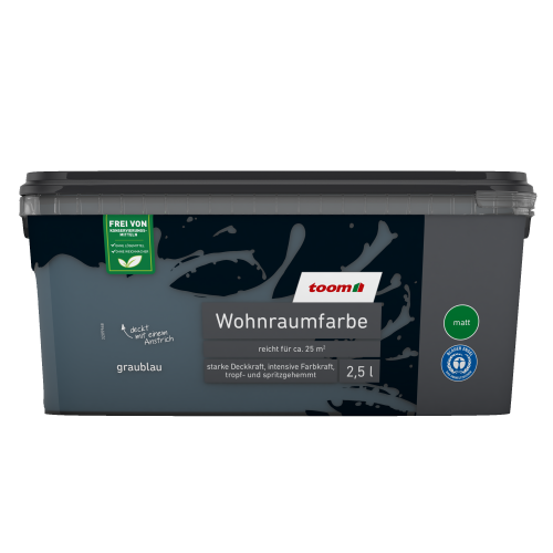 toom Wohnraumfarbe graublau matt 2,5 l