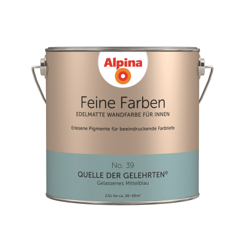 Alpina Feine Farben ‚Quelle der Gelehrten‘ mittelblau seidenmatt 2,5 l