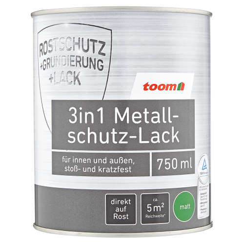 toom 3in1 Metallschutzlack weiß matt 750 ml