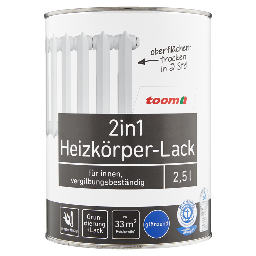 toom 2in1 Heizkörperlack weiß glänzend 750 ml