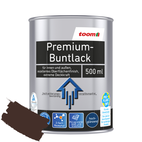 toom Premium-Buntlack schokobraun glänzend 500 ml