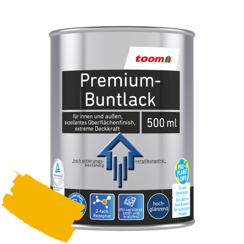 toom Premium-Buntlack rapsgelb glänzend 500 ml