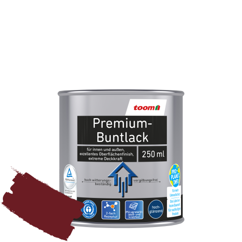 toom Premium-Buntlack purpurrot glänzend 250 ml