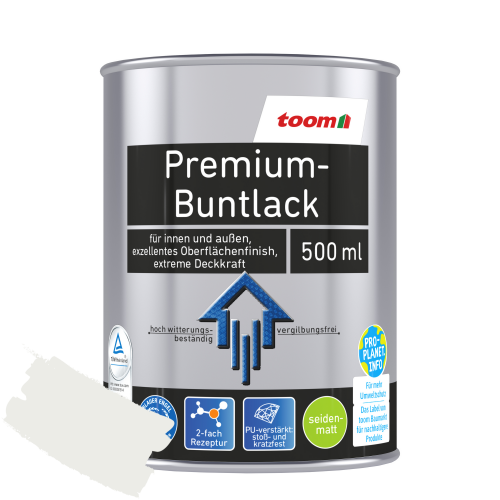 toom Premium-Buntlack signalweiß seidenmatt 500 ml