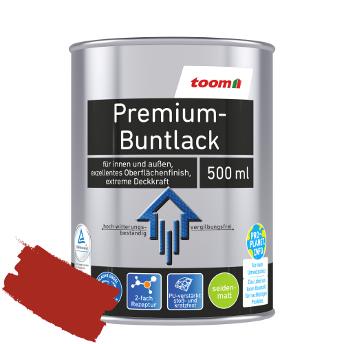 toom Premium-Buntlack feuerrot seidenmatt 500 ml