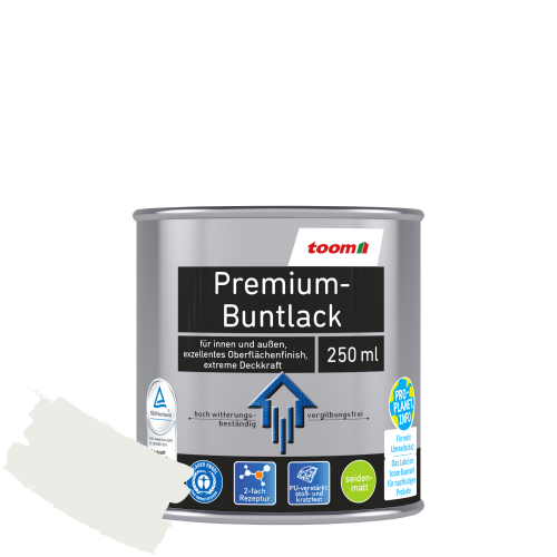 toom Premium-Buntlack signalweiß seidenmatt 250 ml