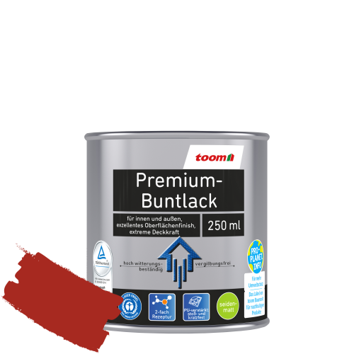 toom Premium-Buntlack feuerrot seidenmatt 250 ml