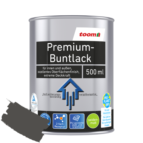 toom Premium-Buntlack silberfarben seidenmatt 500 ml