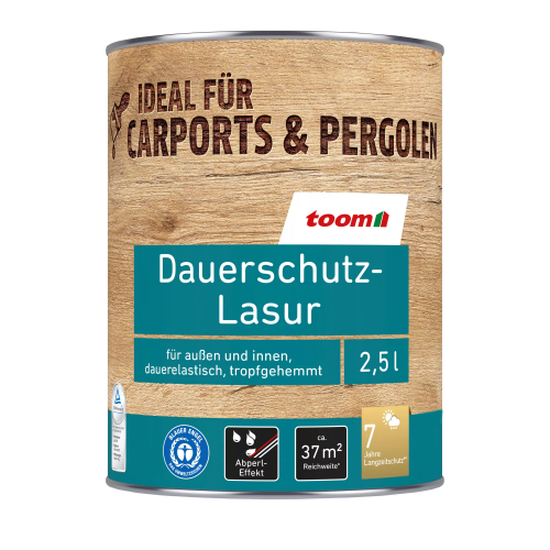 toom Dauerschutzlasur teakfarben 2,5 l