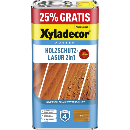 Xyladecor 2in1 Holzschutzlasur teakfarben 5 l