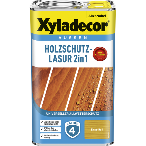 Xyladecor 2in1 Holzschutzlasur eichefarben hell 2,5 l