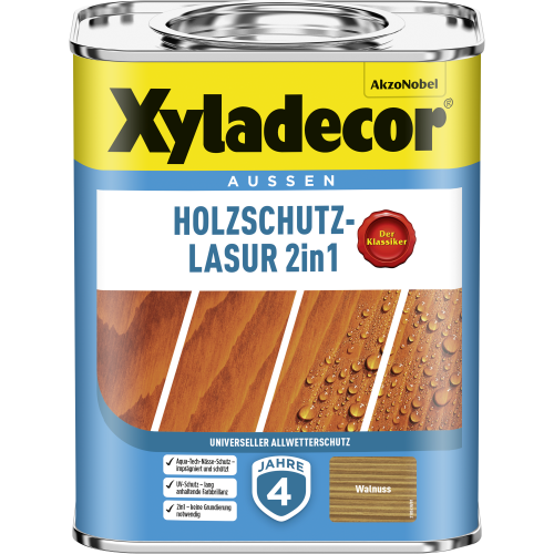 Xyladecor 2in1 Holzschutzlasur walnussfarben 750 ml