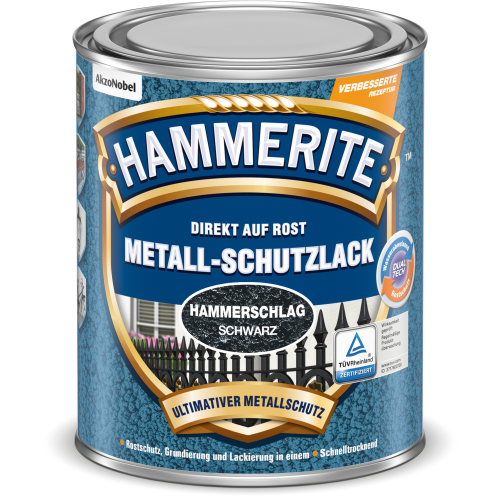 Hammerite Metallschutzlack Hammerschlag-Effekt schwarz 250 ml