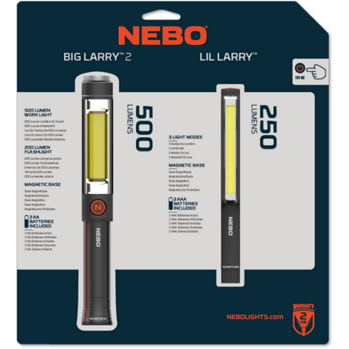 Nebo Taschenlampenset ‚Big Larry‘ und ‚Lil Larry‘ 500 lm/250 lm