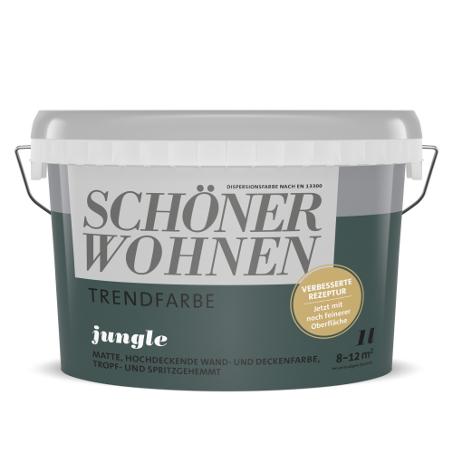 Schöner Wohnen Farbe Trendfarbe ‚Jungle‘ graugrün matt 1 l